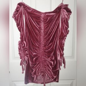 Velvet ruched mini dress Size S